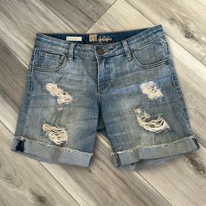 Good condition distressed denim shorts